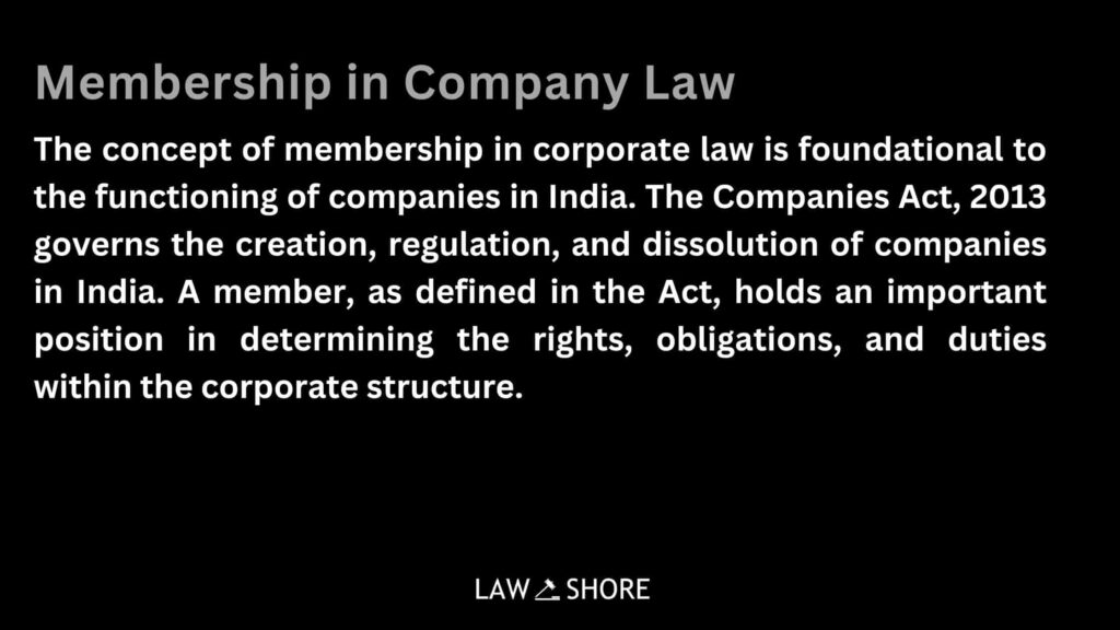 Membership in Company Law