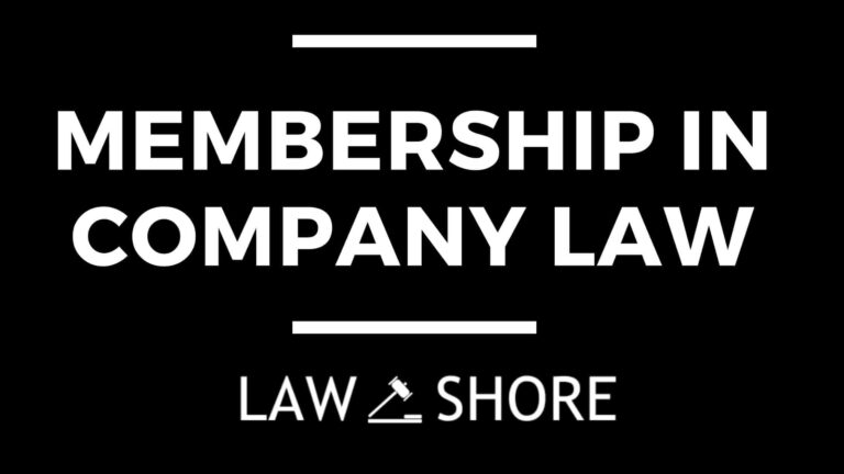 Membership in Company Law