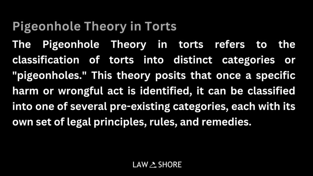 Pigeonhole Theory in Torts