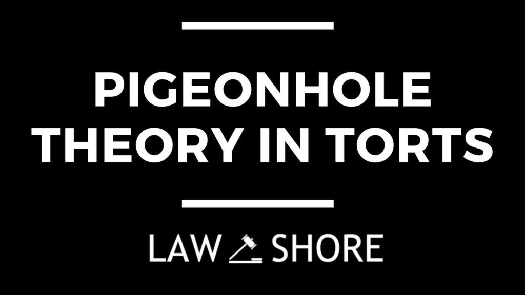 Pigeonhole Theory in Torts