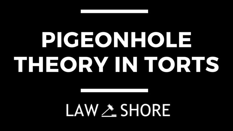 Pigeonhole Theory in Torts