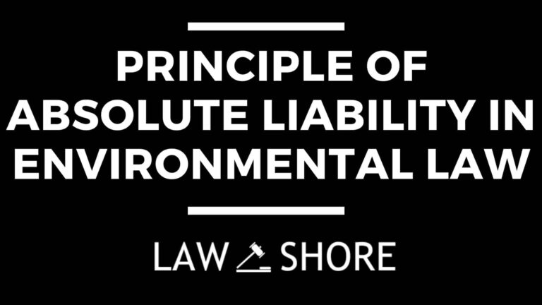 Principle of Absolute Liability in Environmental Law