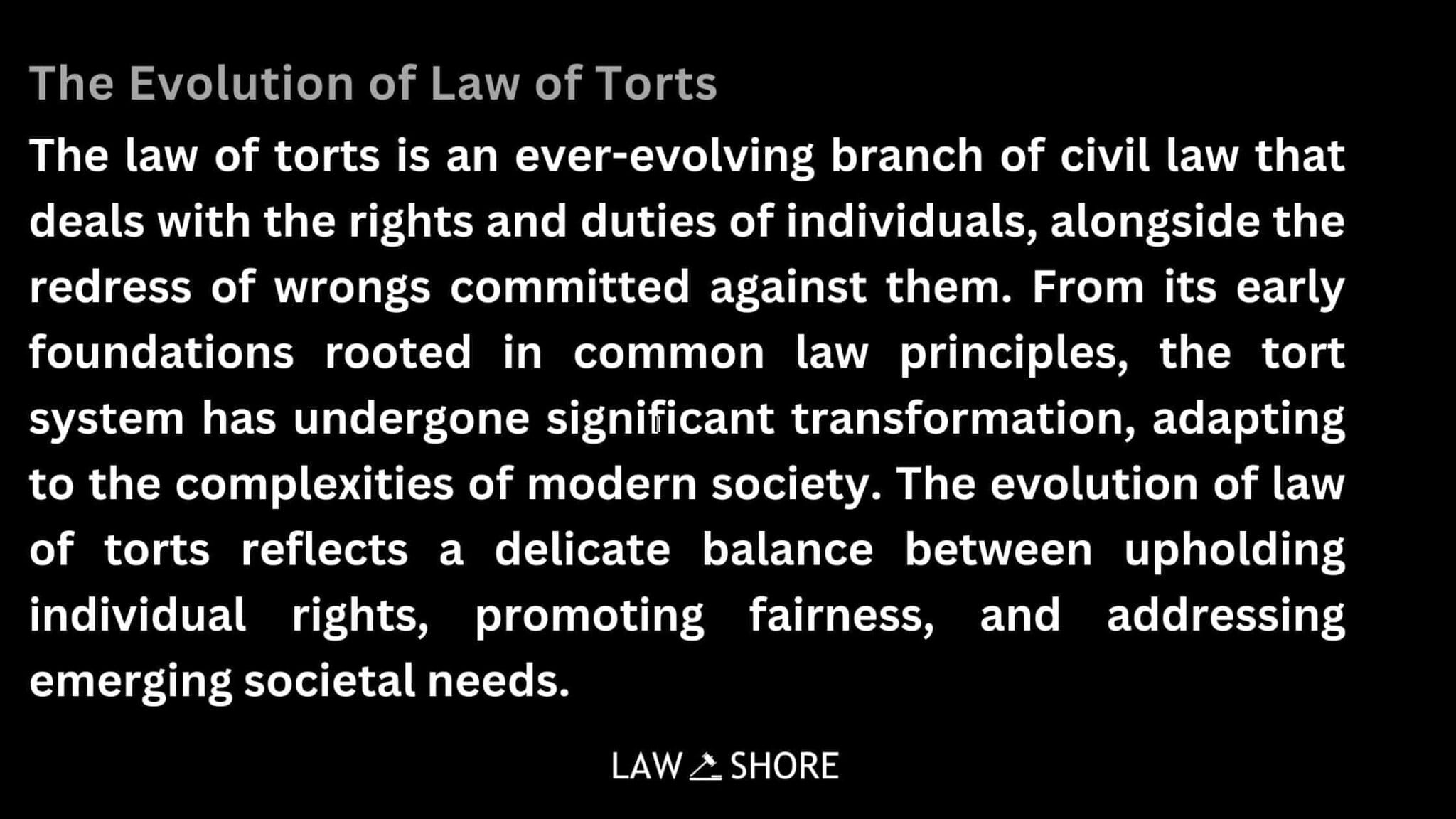 Law Of Tort And Law Of Torts The Evolution of Law of Torts - Law Shore